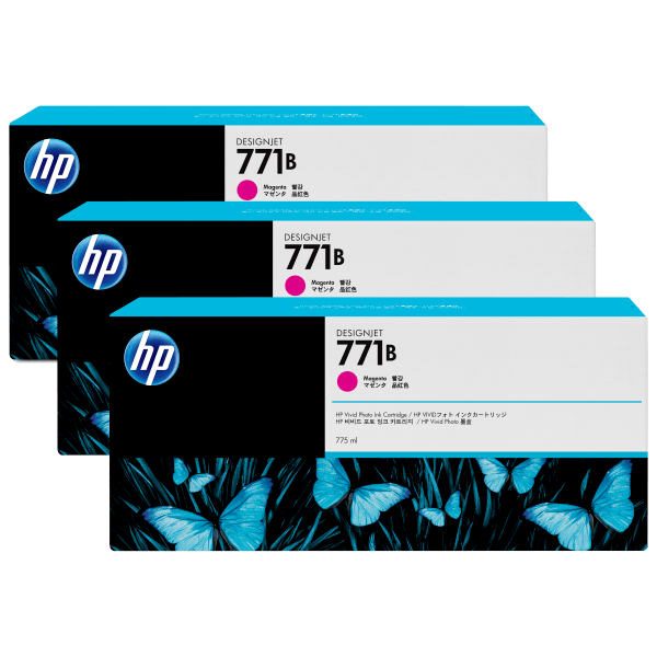 Genuine HP 771b B6Y25A Magenta Ink Cartridge TRIPLE PACK