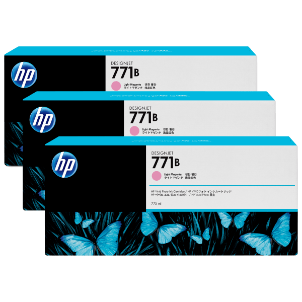 Genuine HP 771b B6Y27A Light Magenta Ink Cartridge TRIPLE PACK