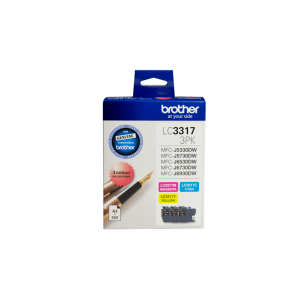 Genuine Brother LC33173PK Colour Ink Value Pack