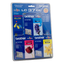 Genuine Brother LC37CL3PK Colour Ink Cartridge Value Pack