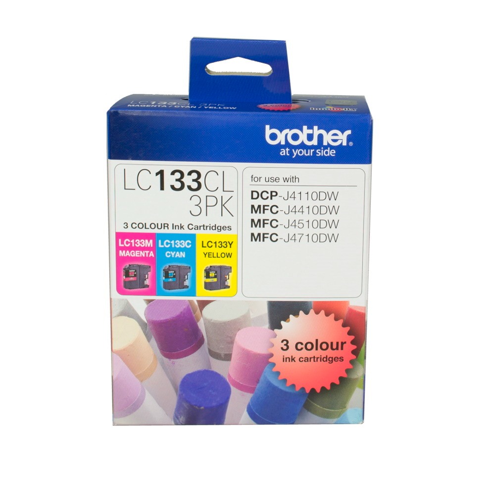 Genuine Brother LC-133  3 Colour Ink Cartridge Pack.