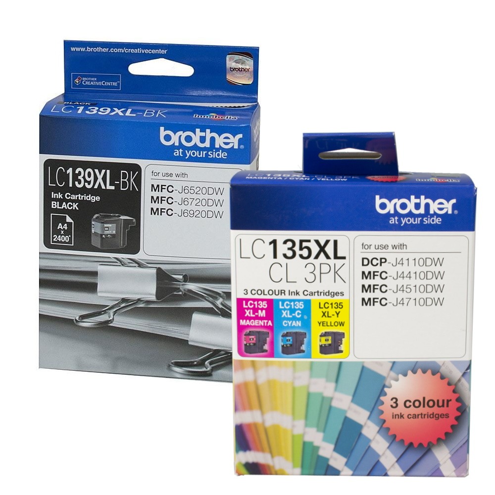 Genuine Brother LC-139XL LC-135XL Ink Cartridge Value Pack Extra High Yield