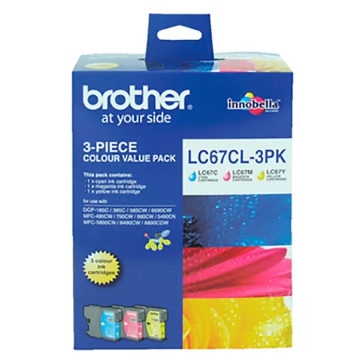 Genuine Brother LC67CL3PK Colour Ink Cartridge Value Pack