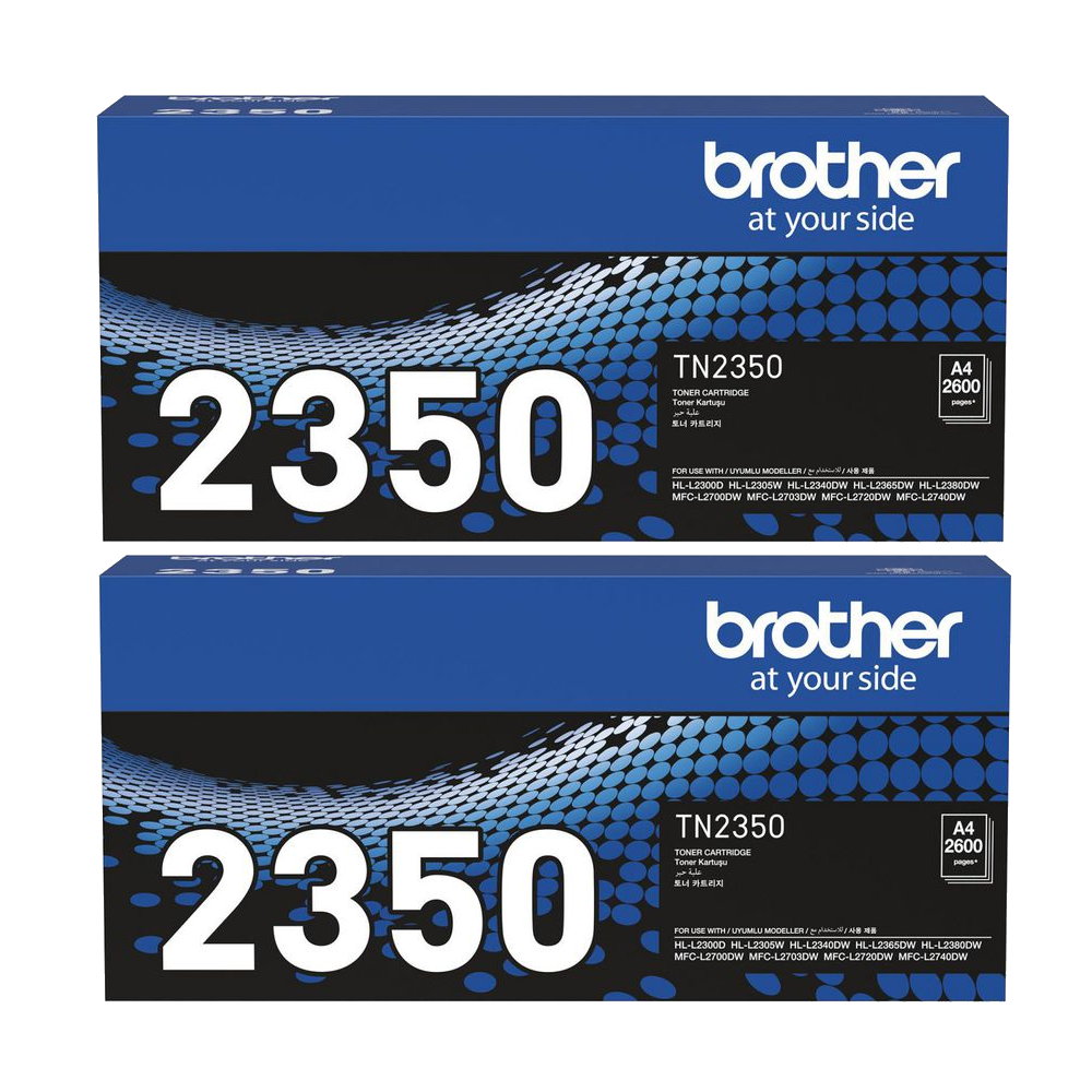 Genuine Brother TN-2350 Toner Cartridge High Yield 2 PACK