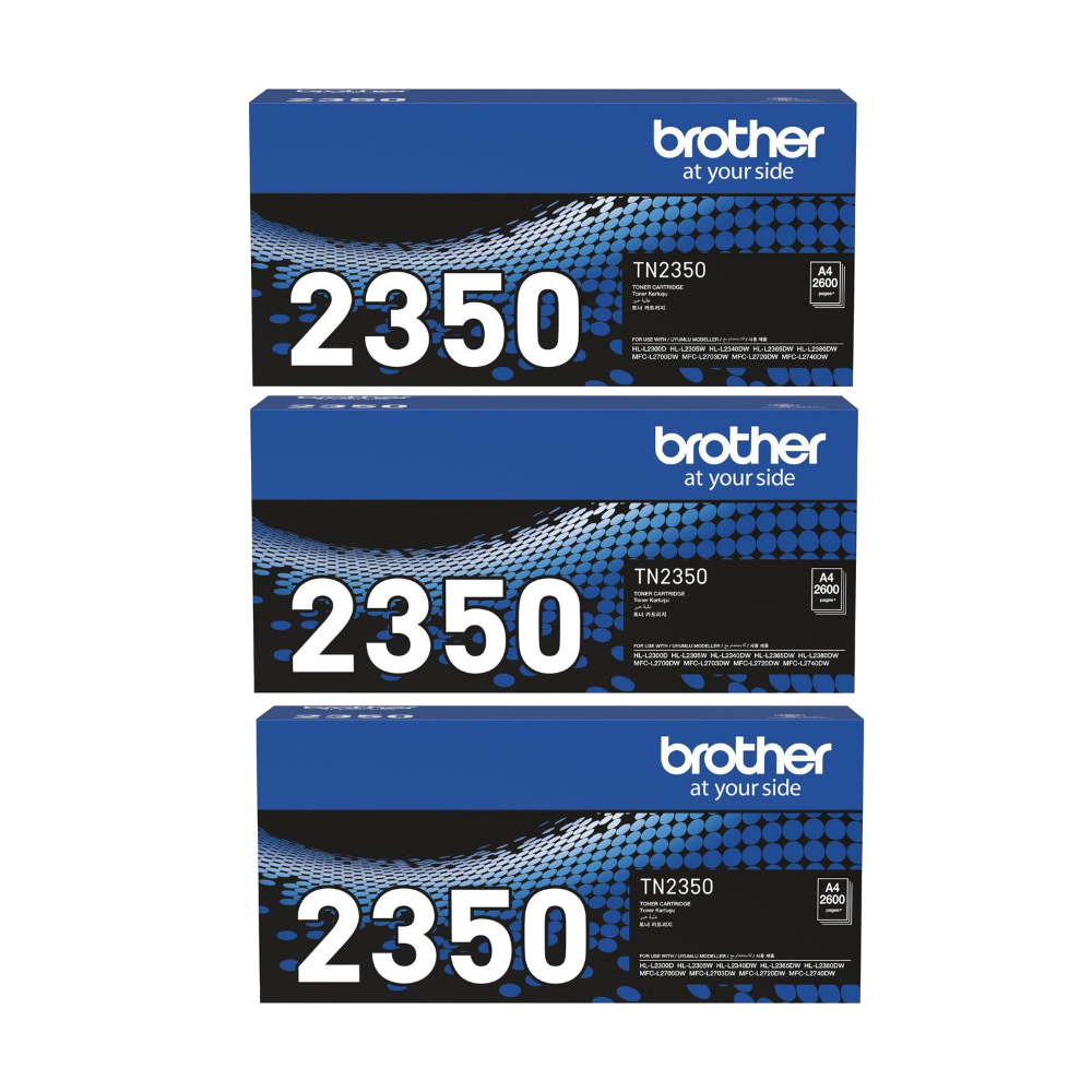 Genuine Brother TN-2350 Toner Cartridge High Yield 3 PACK