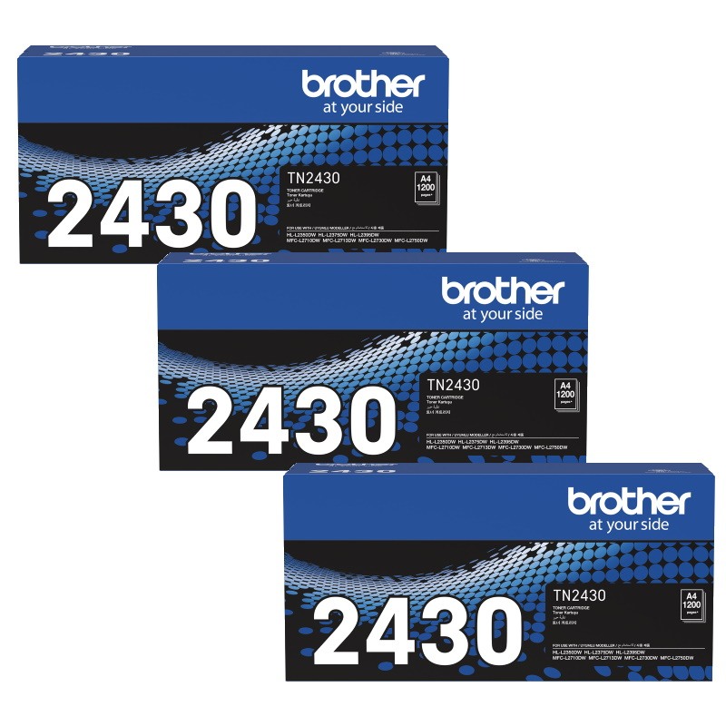 Genuine Brother TN-2430 Toner 3 PACK