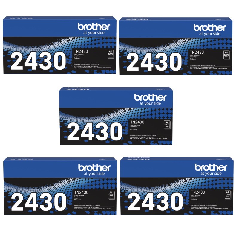 Genuine Brother TN-2430 Toner 5 PACK