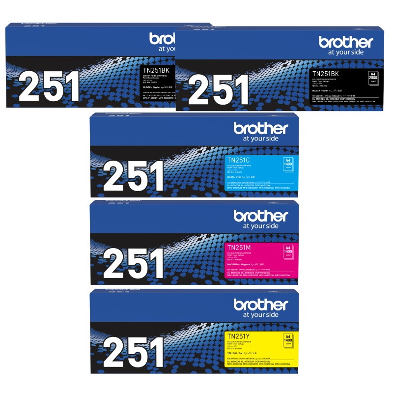 Genuine Brother TN-251 Toner Value Pack PLUS EXTRA BLACK