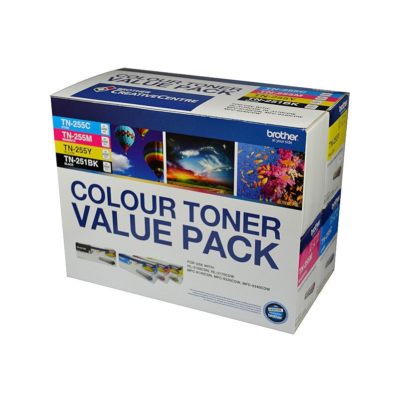 Genuine Brother TN-251 TN-255 Toner Value Pack High Yield