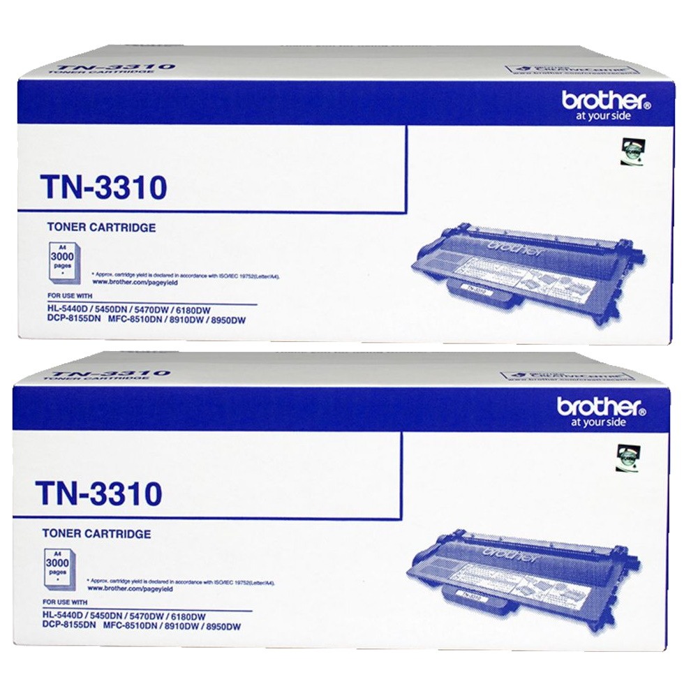 Genuine Brother TN-3310 Toner 2 PACK