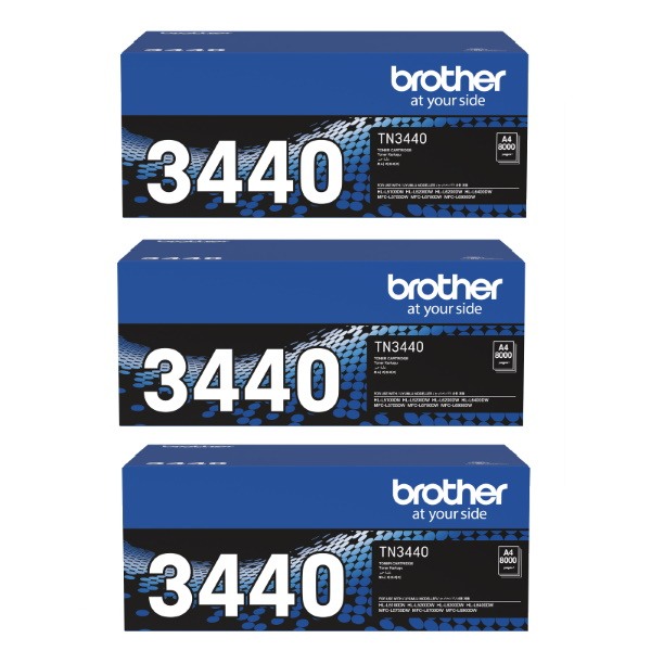 Genuine Brother TN-3440 Toner High Yield 3 PACK