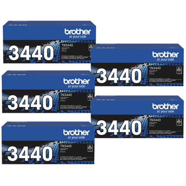 Genuine Brother TN-3440 Toner High Yield 5 PACK