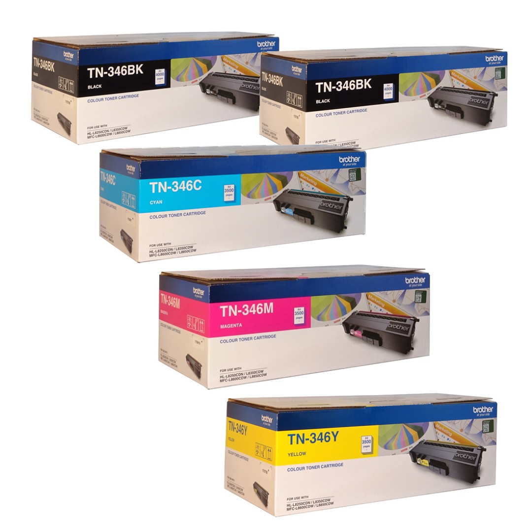 Genuine Brother TN-346 Toner Value Pack High Yield PLUS EXTRA BLACK