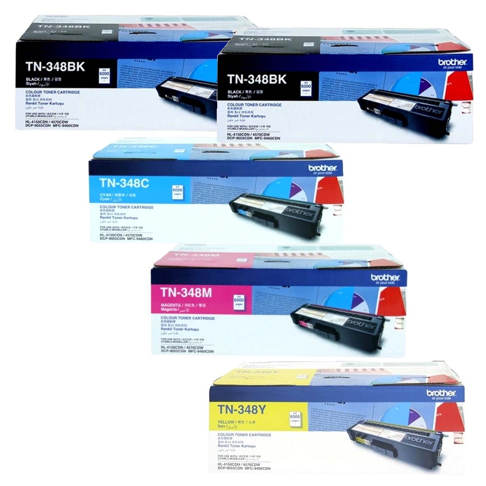 Genuine Brother TN-348 Toner Value Pack PLUS EXTRA BLACK