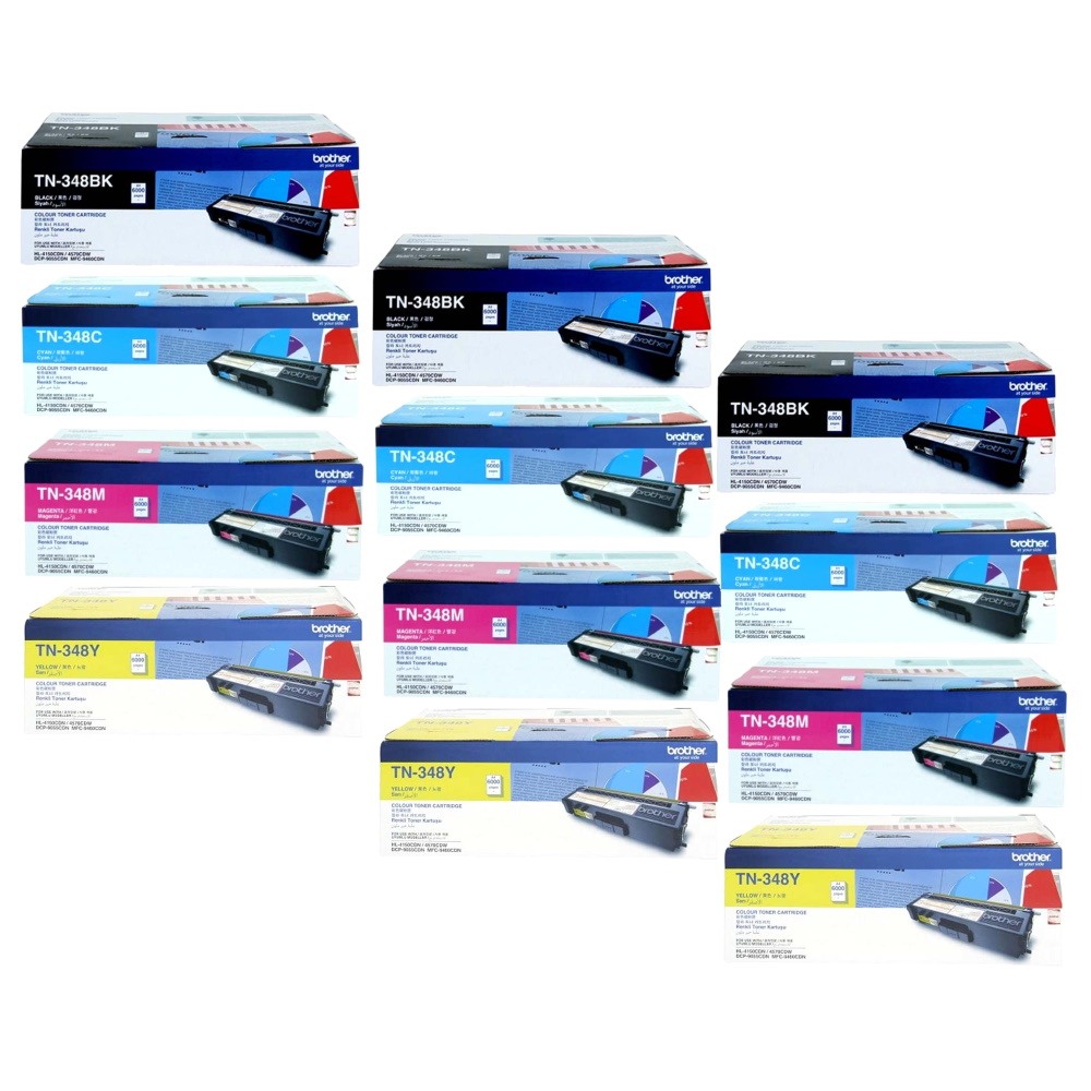 Genuine Brother TN-348 Toner Triple Value Pack