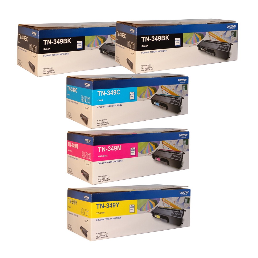 Genuine Brother TN-349 Toner Value Pack PLUS EXTRA BLACK