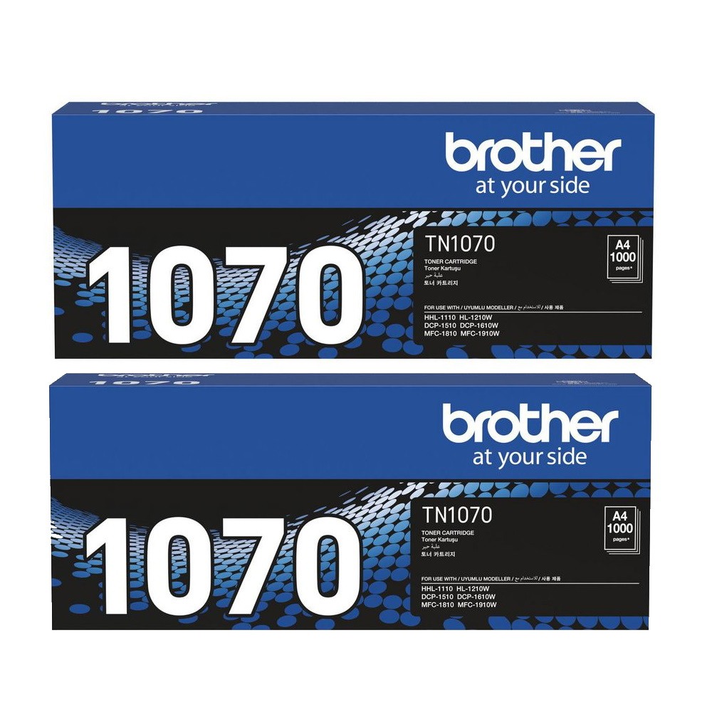 Genuine Brother TN-1070 Toner Cartridge 2 PACK