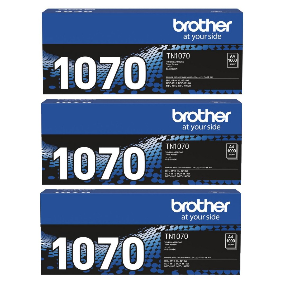 Genuine Brother TN-1070 Toner Cartridge 3 PACK