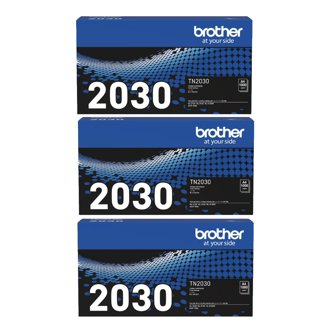 Genuine Brother TN-2030 Toner 3 PACK