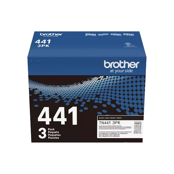 Genuine Brother TN-441BK Black Toner 3 PACK