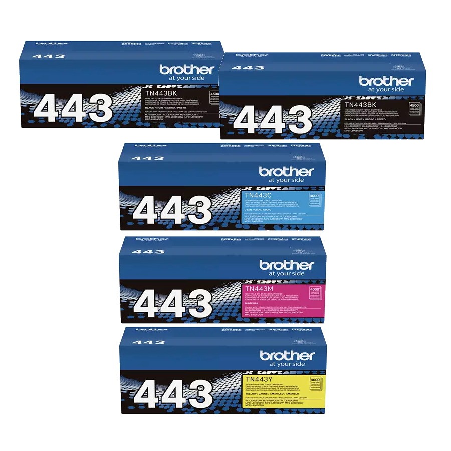 Genuine Brother TN-443 Toner High Yield Value Pack PLUS EXTRA BLACK