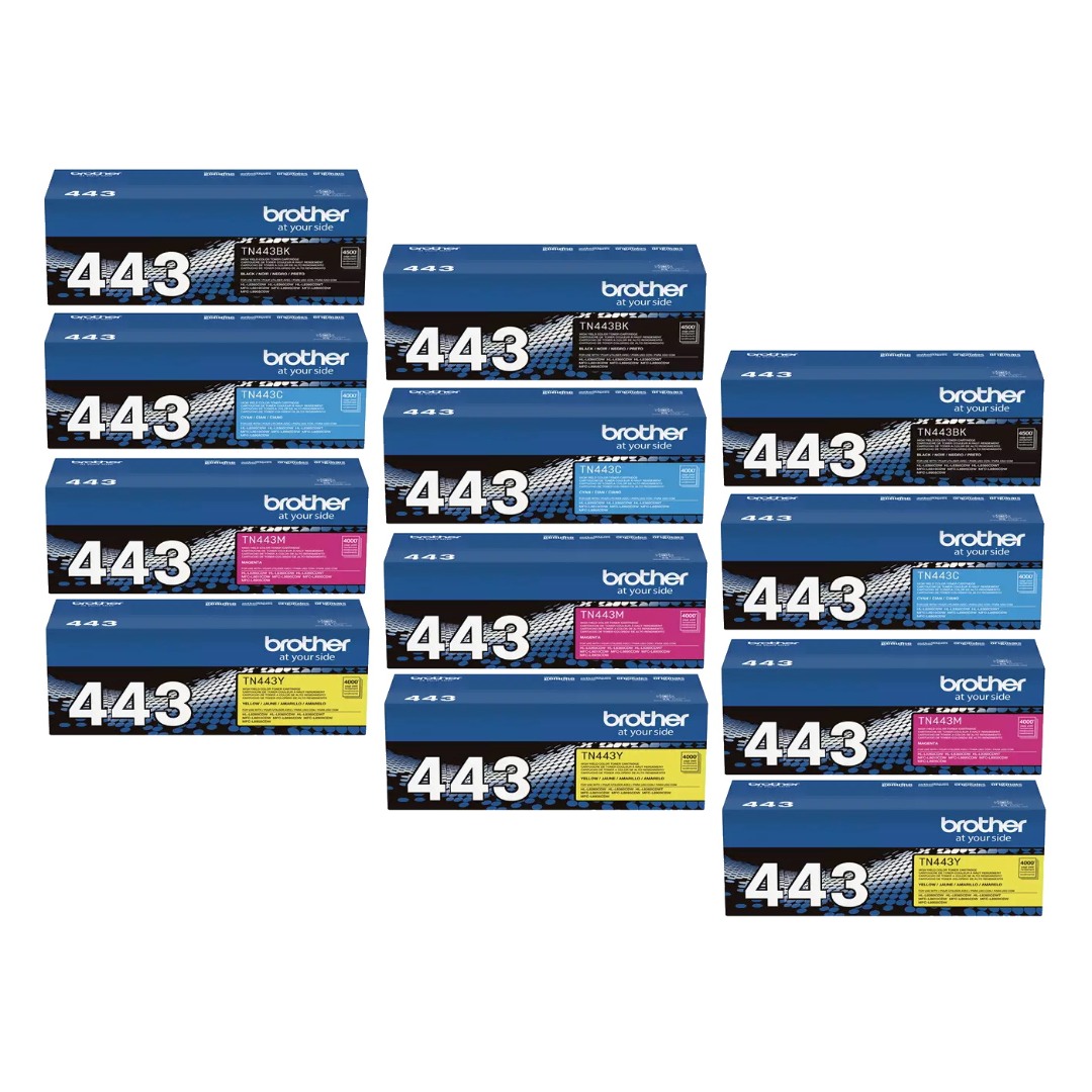 Genuine Brother TN-443 Toner High Yield Triple Value Pack