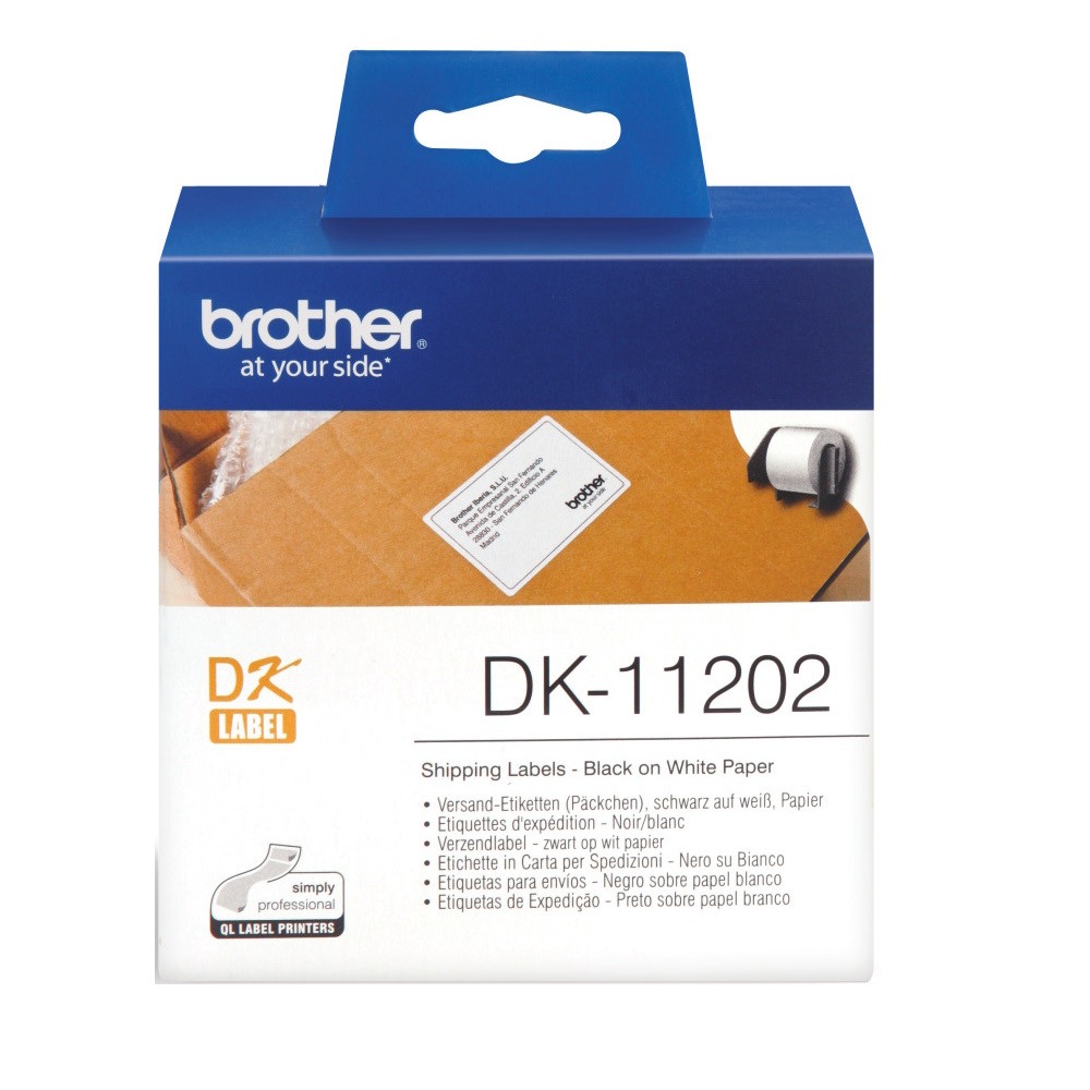 Brother DK-11202 Shipping/ Name Badge Label Roll - 62mm x 100mm - 300 per roll