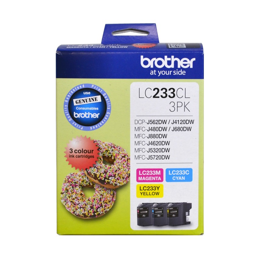 Genuine Brother LC233CL3PK Colour Ink Cartridge Value Pack