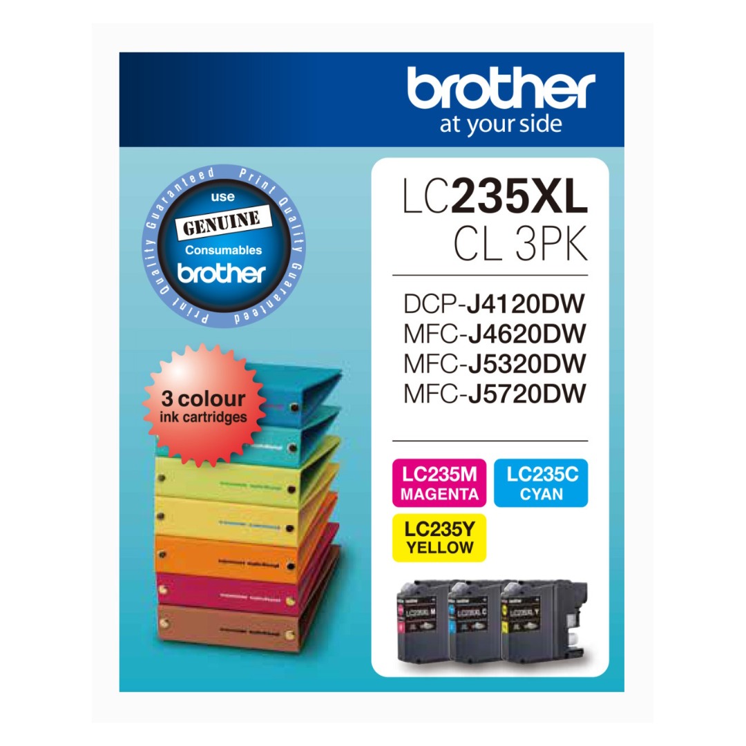 Genuine Brother LC235XLCL3PK Colour Ink Cartridge Value Pack High Yield