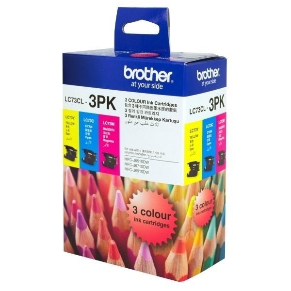 Genuine Brother LC73CL3PK Colour Ink Cartridge Value Pack