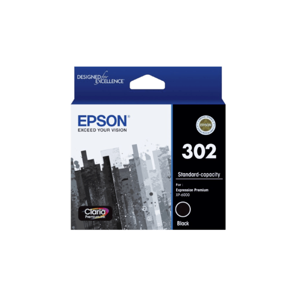 Genuine Epson 302 Black Ink Cartridge