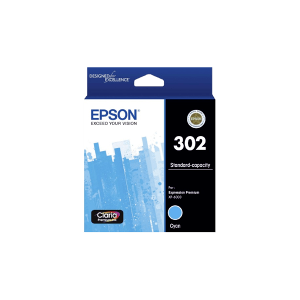 Genuine Epson 302 Cyan Ink Cartridge