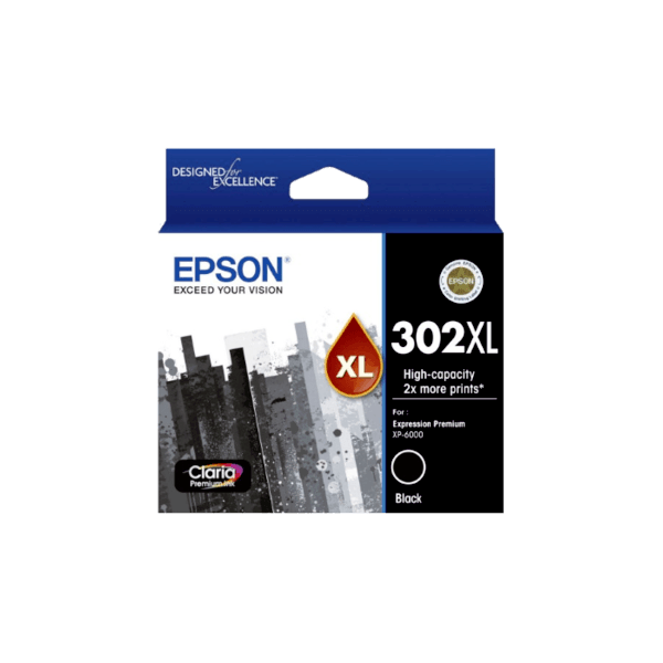 Genuine Epson 302XL Black Ink Cartridge High Yield