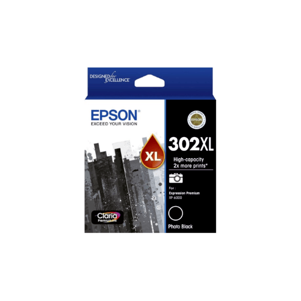 Genuine Epson 302XL Photo Black Ink Cartridge High Yield