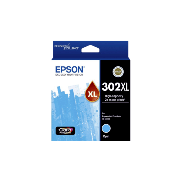 Genuine Epson 302XL Cyan Ink Cartridge High Yield