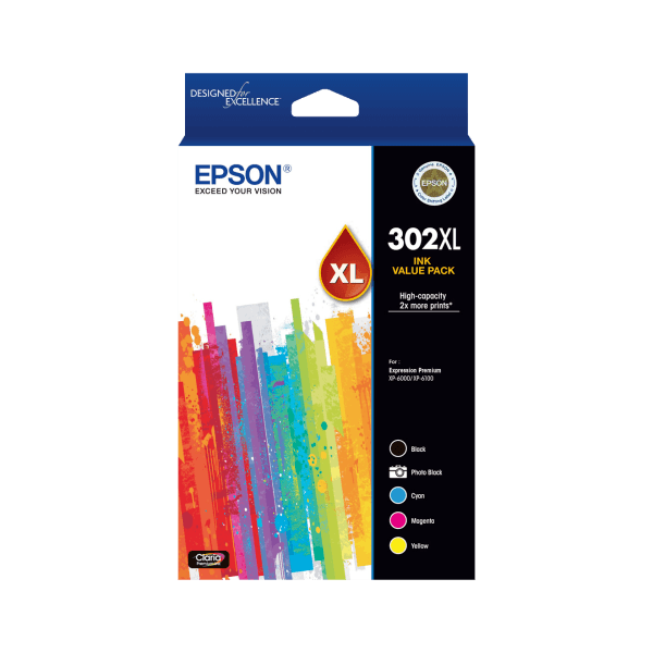 Genuine Epson 302XL Ink Cartridge Value Pack