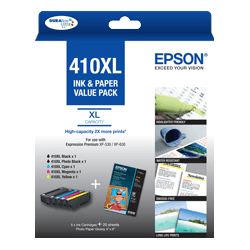 Genuine Epson 410XL Ink &amp; Photo Paper Value Pack