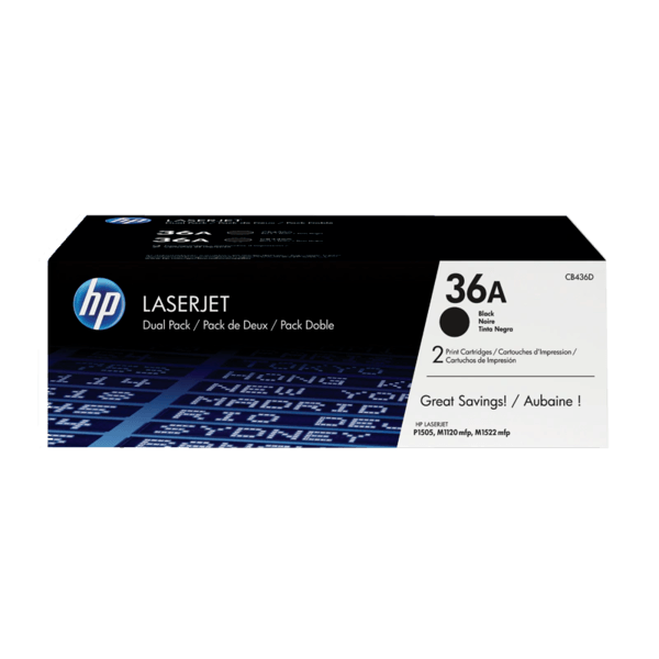 Genuine HP 36A Toner Cartridge TWIN PACK CB436AD