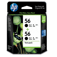 Genuine HP 56 Black Ink Cartridge TWIN PACK CC620AA