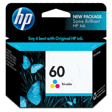 Genuine HP 60 Colour Ink Cartridge CC643WA