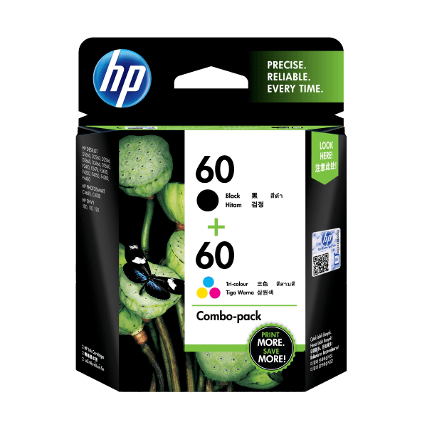 Genuine HP 60 Combo-pack Black/Tri-color Ink Cartridges CN067AA