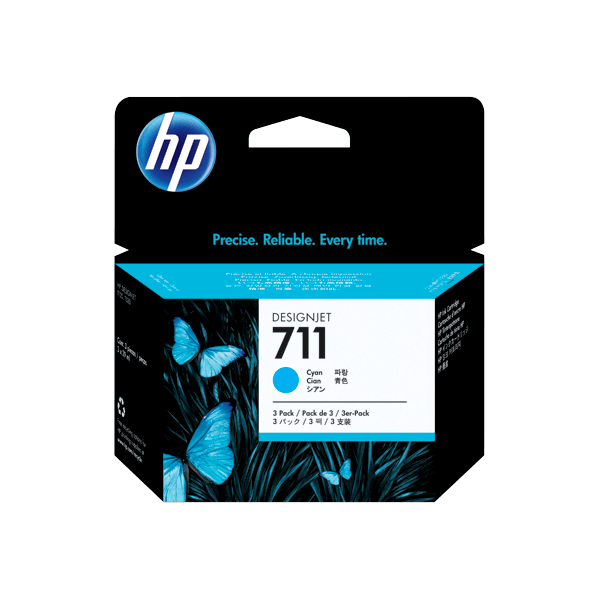 Genuine HP 711 CZ134A Cyan Ink Cartridge 3 Pack