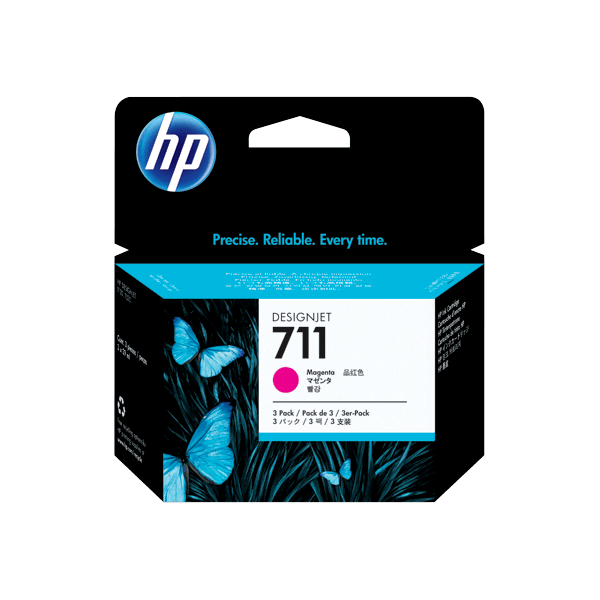 Genuine HP 711 CZ135A Magenta Ink Cartridge 3 Pack