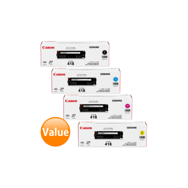 Genuine Canon 418 Toner Cartridge Value Pack