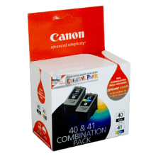 Genuine Canon PG-40 CL-41 FINE Black &amp; Colour Ink Cartridge TWIN PACK