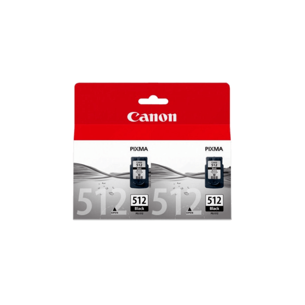 Genuine Canon PG-512 Black Ink Cartridge Twin Pack