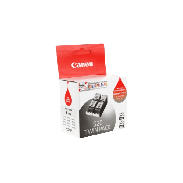 Genuine Canon PGI-520 Black Ink Cartridge Twin Pack