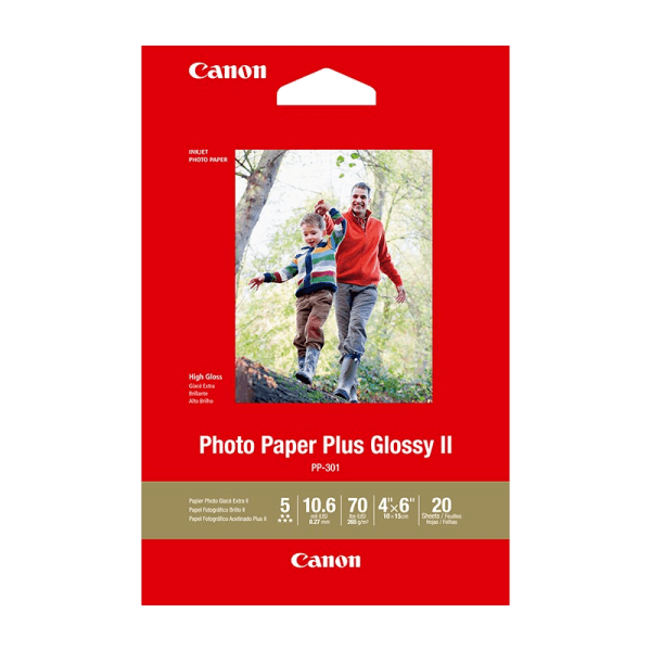 Canon Photo Paper Plus Glossy II PP-301 4X6 20 Sheets