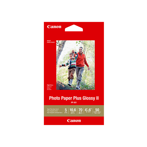 Canon Photo Paper Plus Glossy II PP-301 4X6 50 Sheets