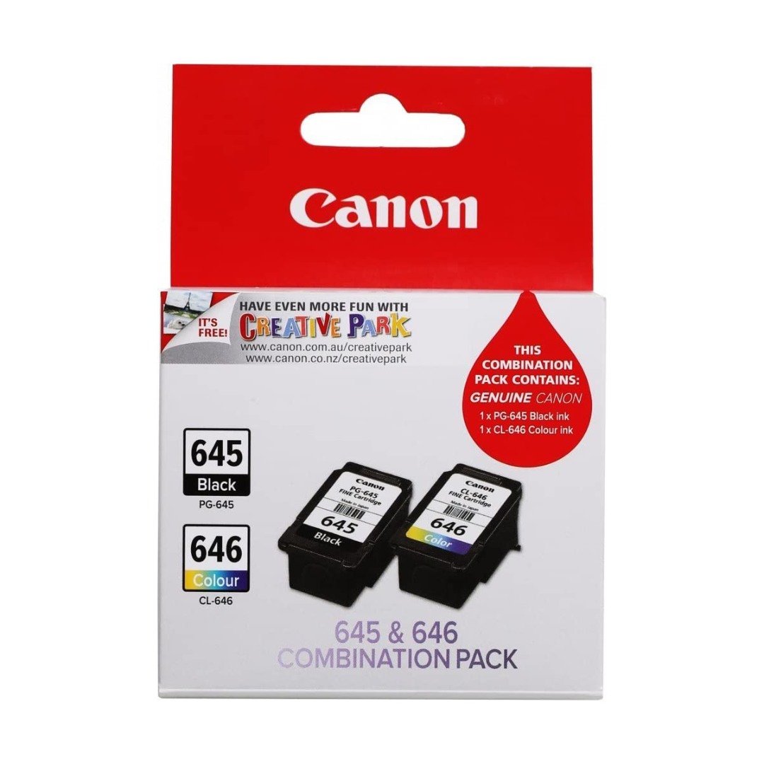 Genuine Canon PG-645 CL-646 Black &amp; Colour Ink Value Pack